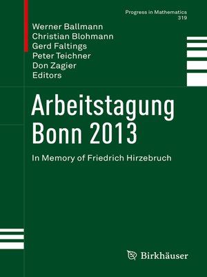 cover image of Arbeitstagung Bonn 2013